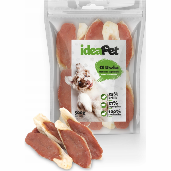 IdeaPet IDEAPET 500g KRÁLIČÍ UŠI S JEHNĚČÍM
