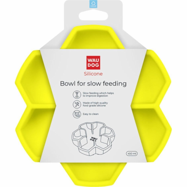 Collar Obojek WAU DOG SILICONE SLOW DOWN BOWL 450ml ŽLUTÝ