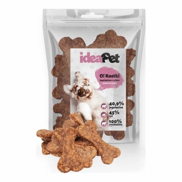 IdeaPet IDEAPET 500g JEHNĚČÍ KOSTKY S RÝŽÍ 9cm
