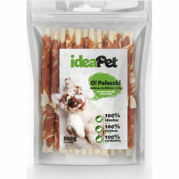 IdeaPet 500g hovězí tyčinky s králíkem a rybou