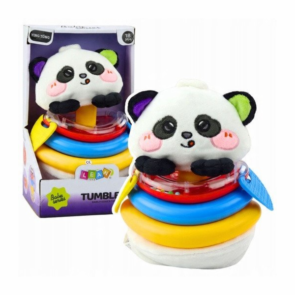 LeanToys Senzorická hračka Hrnek Panda Pyramid Houpací ko...