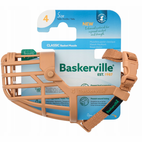 Baskerville NÁHUBEK CLASSIC 4 BÉŽOVÝ délka 5 cm obvod 22 cm