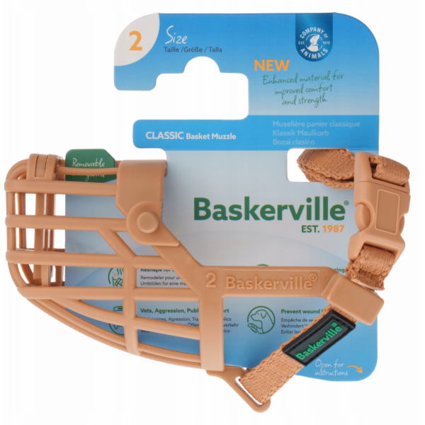 Baskerville NÁHUBEK CLASSIC 2 BÉŽOVÝ délka 4 cm obvod 18 cm