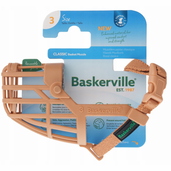 Baskerville NÁHUBEK CLASSIC 3 BÉŽOVÝ délka 4,5 cm obvod 2...