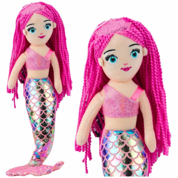 LeanToys Plyšová mořská panna s holografickým ocasem růžo...