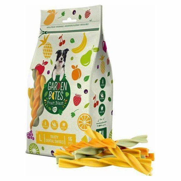 Duvo+ Garden Bites Fruity Dental Swirls l 15 ks, balení 2...