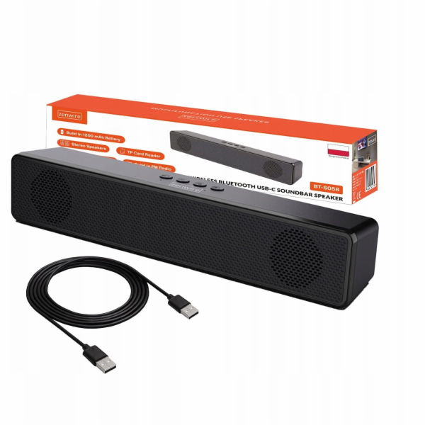 Zenwire Přenosný mini soundbar s Bluetooth reproduktorem,...