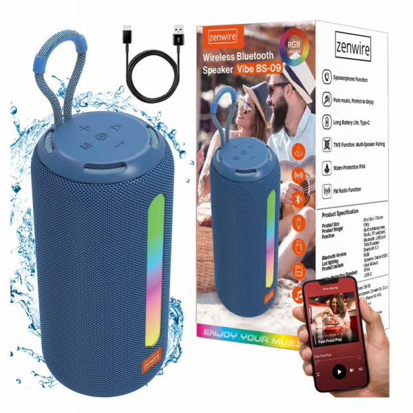 NoName Přenosný bezdrátový Bluetooth reproduktor s FM rád...