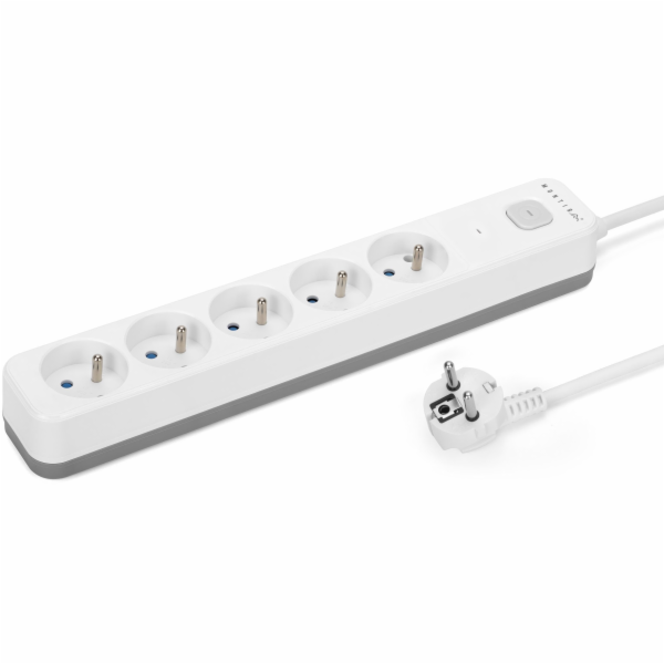 Montis prodlužovací kabel Přepěťová ochrana bílo-šedá 5zá...