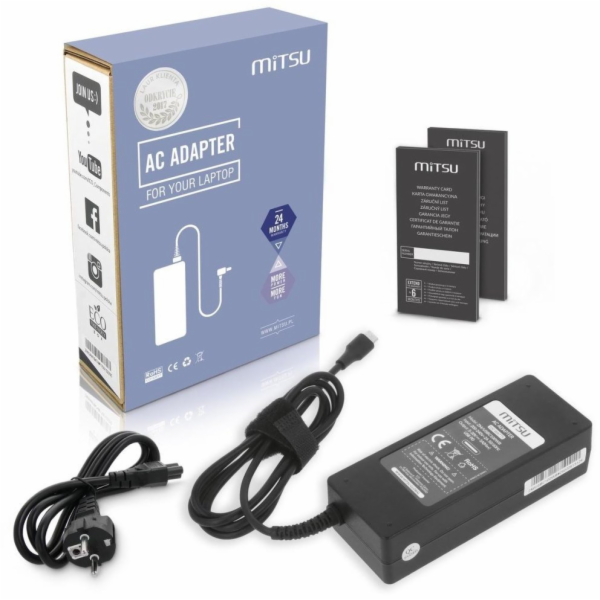Mitsu Napájecí adaptér pro notebooky 100W USB-C, USBC, 5-...