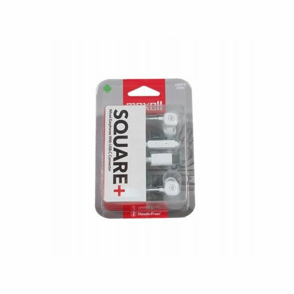 Maxell SLUCHÁTKA USB-C SQUARE+ BÍLÁ 348567