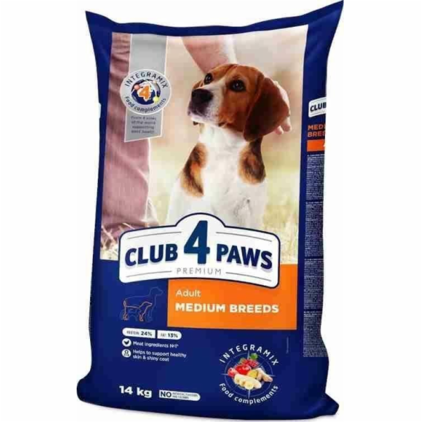 Club 4 Paws Krmivo pro psy střední 14 kg