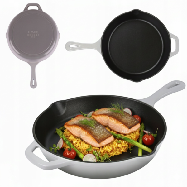 Atusa Smaltovaná litinová pánev 26 cm, šedá