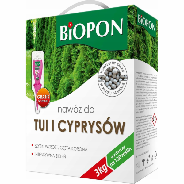 BIOPON Hnojivo pro túje a cypřiše 3 kg