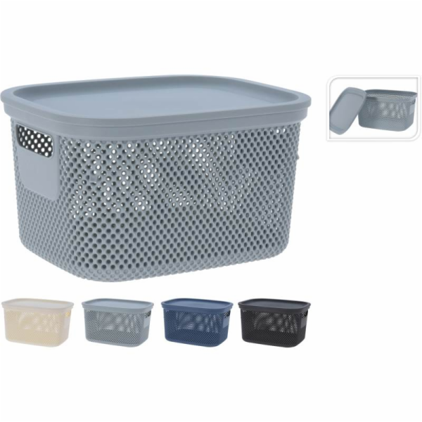 Úložný plastový koš s víkem 6 litrů béžová KO-027000190bezo