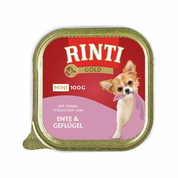 Rinti Gold Mini mokré krmivo pro psy s kuřecím a husím ma...