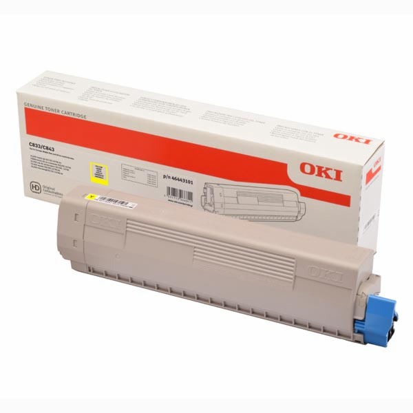 C833 / 843 Toner 10K žlutý 46443101