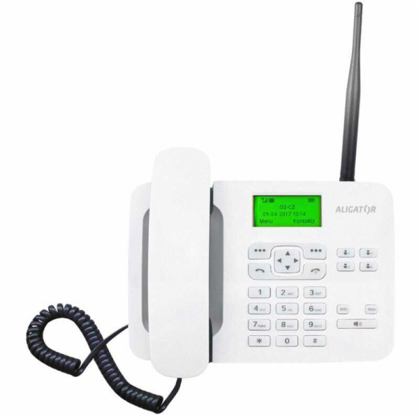 ALIGATOR T100 Stolní telefon na simkartu White