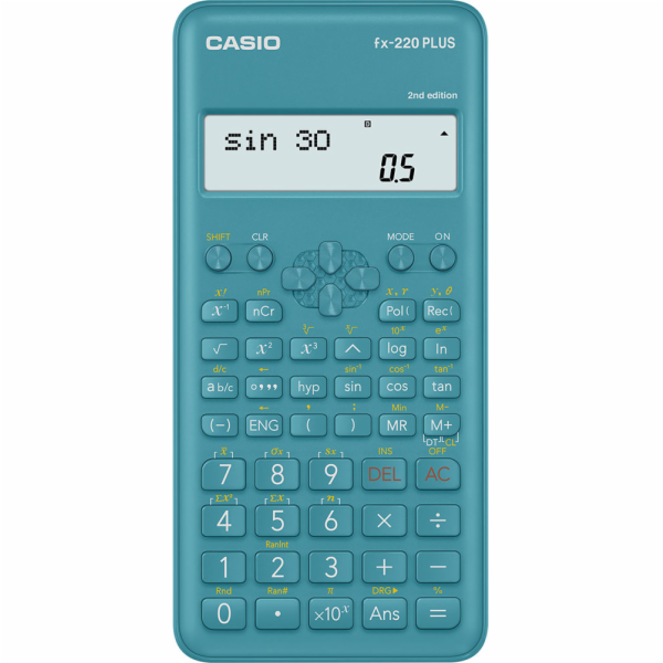 CASIO kalkulačka FX 220 PLUS 2E, modrá, školní, desetimístná