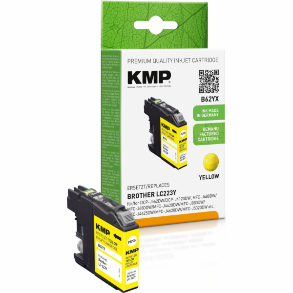 KMP B62YX cartridge zluta kompatibil. s Brother LC-223 Y