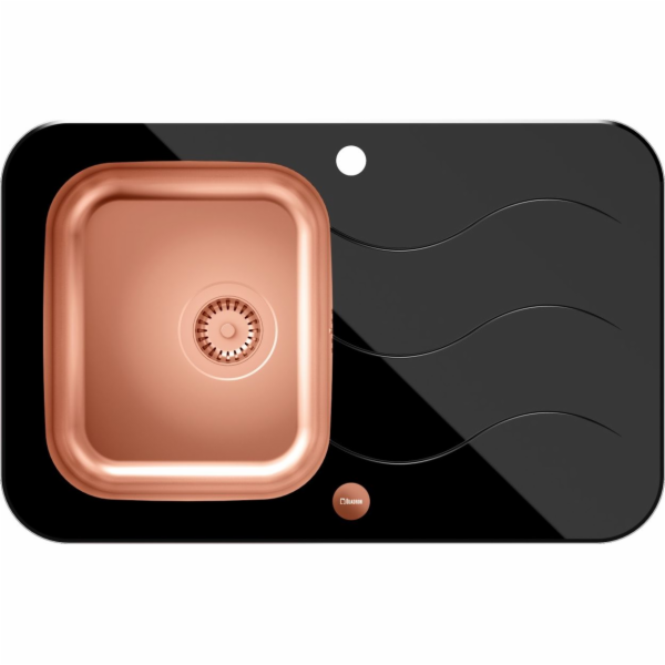 Dřez Steiner Hugh 116, ocelová mísa s černou skleněnou de...