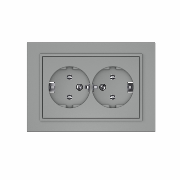 Dvojitá zásuvka VILMA QR1000, šedá barva