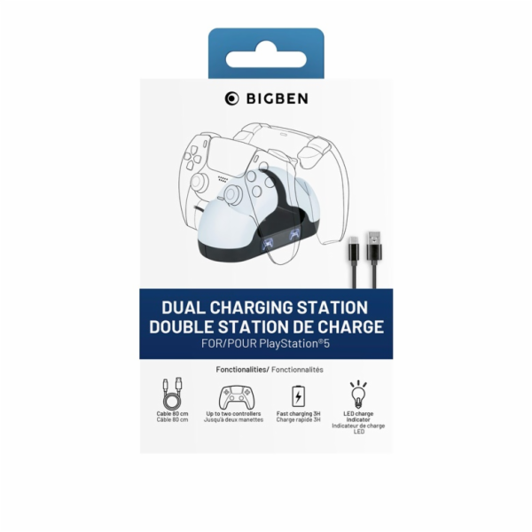 Herní konzole Nacon DUAL CHARGER DUALSENSE, bílá/černá