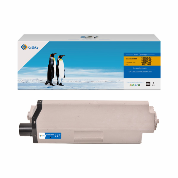 Náhradní černý toner G&G 44973536 (NT-COC301FBK)
