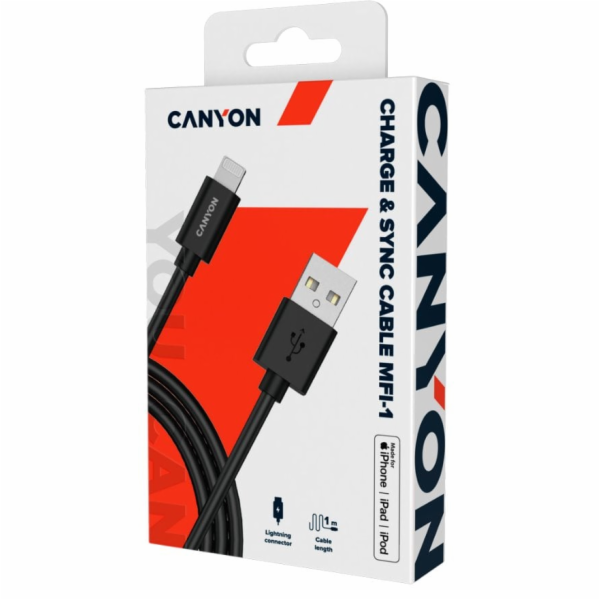 CANYON nabíjecí kabel Lightning MFI-1, kompaktní, Apple c...