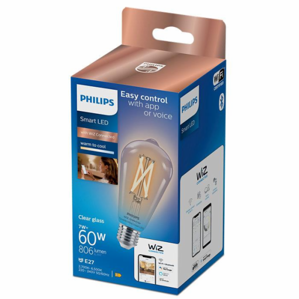Led žárovka WIFI ST64 E27 7W 806LM TW FL