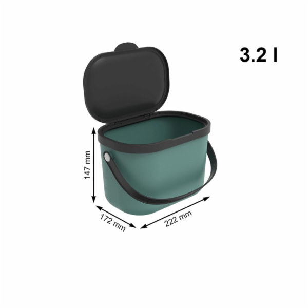 Nádoba na bio odpad Albula 3,2l zelená/šedá