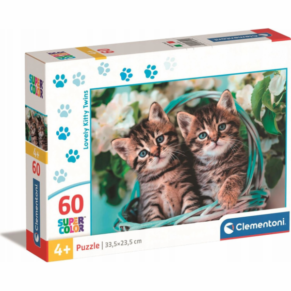 Clementoni - Puzzle 60 Koťátka dvojčátka