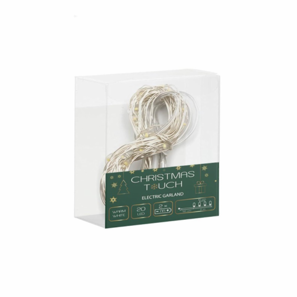 Garlianda Christmas Touch 20LED, 2,5m, 2 x AA, teplá bílá
