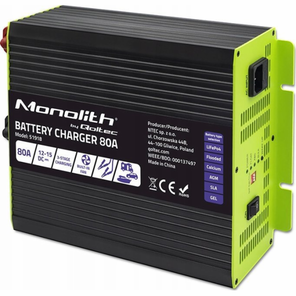 Qoltec Inteligentní nabíječka pro LiFePO4 AGM GEL SLA bat...