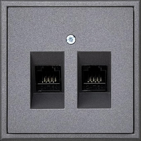 Počítačová zásuvka LIREGUS MODERN, 2portová, matně černá