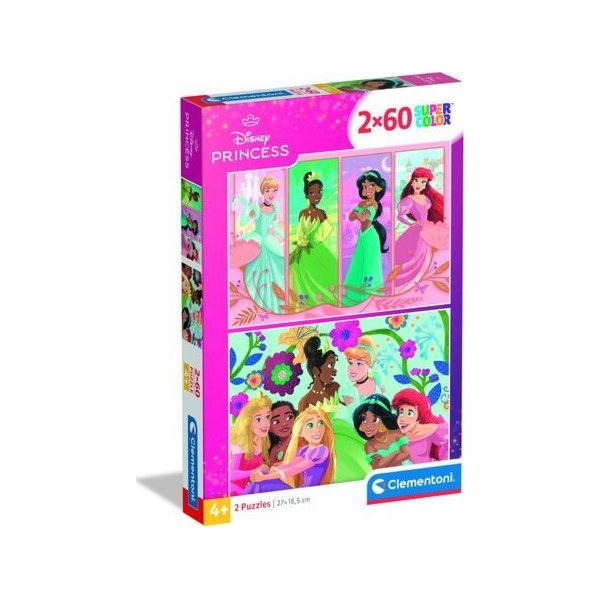 Clementoni - Puzzle 2x60 Disney Princezny
