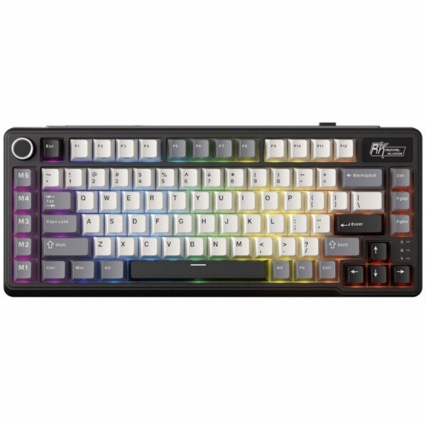 Royal Kludge Herní klávesnice RK L75 Knight Black s béžov...