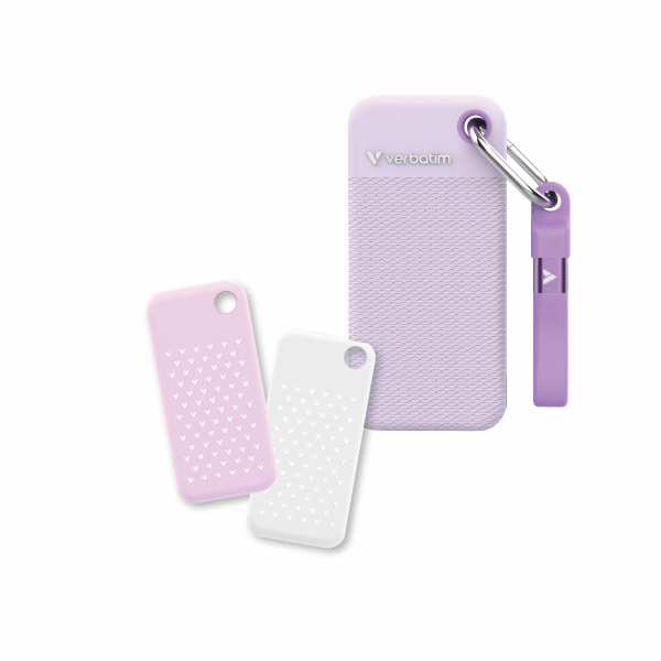 VERBATIM Pocket SSD 2TB, USB-C 3.2 Gen 2, fialová + 2x gu...