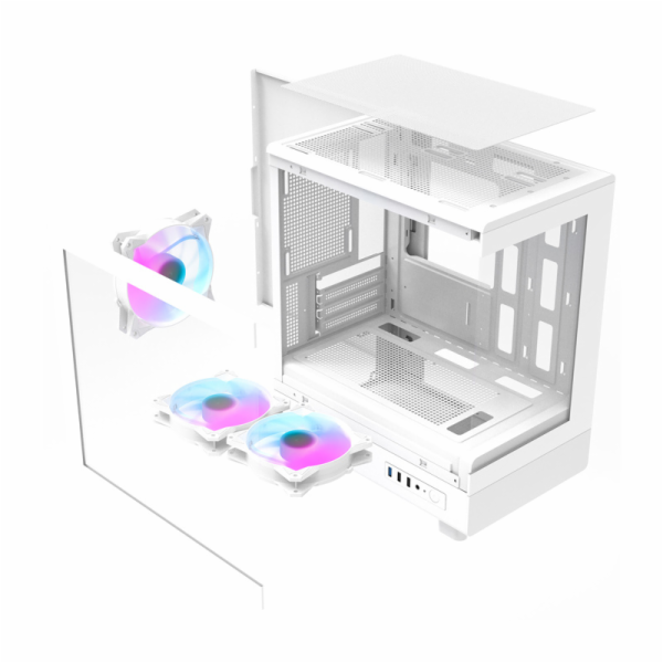 Počítačová skříň Darkflash DB330M + 3 ventilátory (bílá)