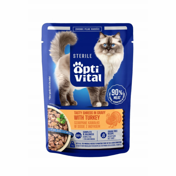OPTIVITAL Sterile Tasty shreds in gravy with turkey - mok...