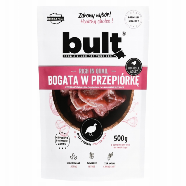 BULT Rich in quail - vlhké krmivo pro psy - 500g