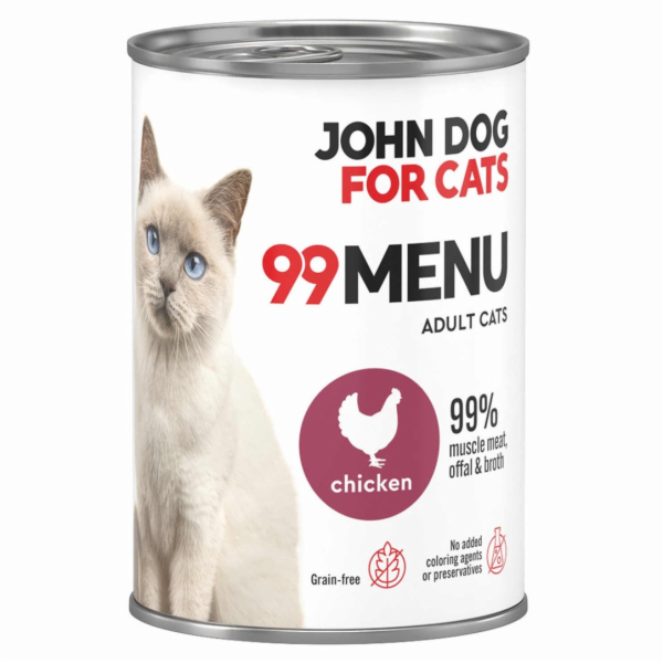 JOHN DOG 99 Menu Mono Chicken - mokré krmivo pro kočky - ...