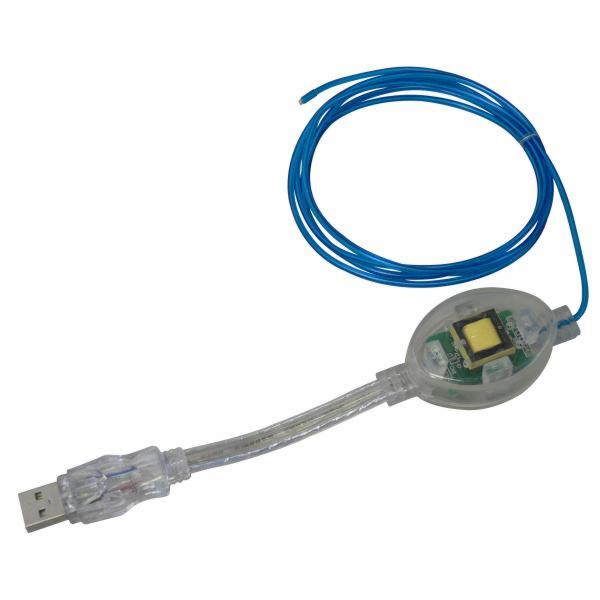 Svítící kabel 1.8m  modrý  napájený z US