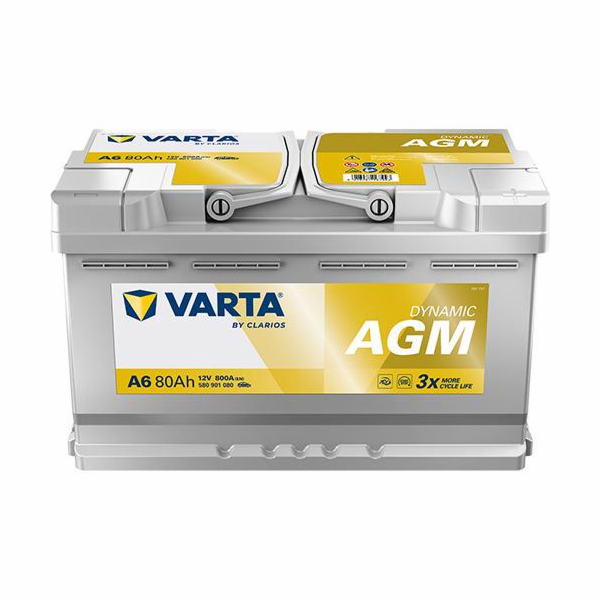 VARTA Startovací baterie SILVER dynamic AGM VT A6 80AH/800A