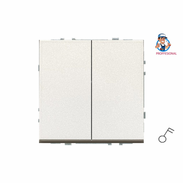 Spínač LIREGUS MODERN, 2tlačítkový, matně bílý