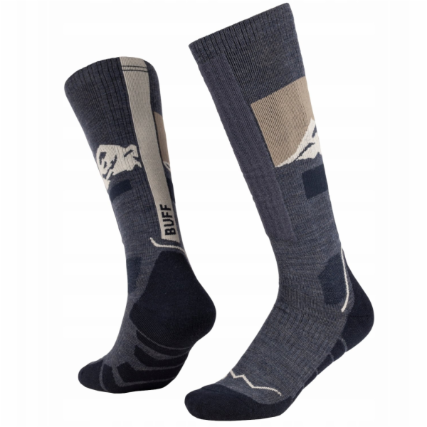 Buff Ponožky Merino Heavyweight nad lýtka 138872779 tmavě...