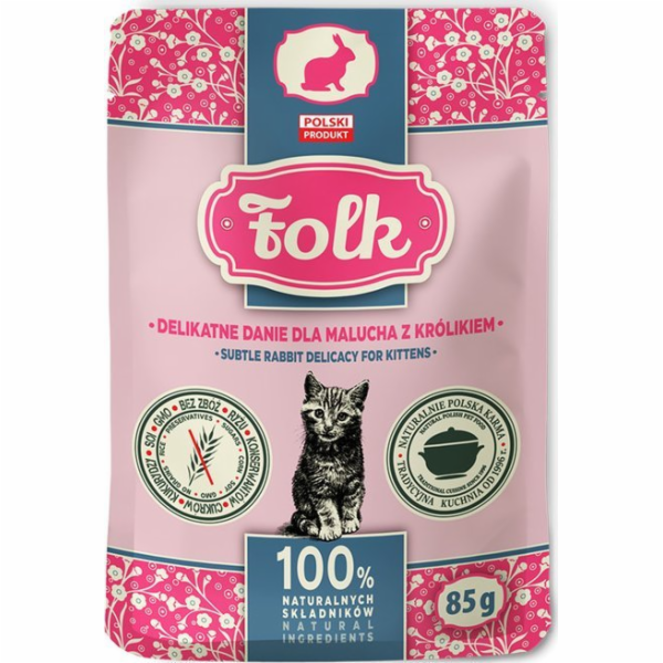 FOLK Kitten Subtle rabbit delicacy - mokré krmivo pro koč...