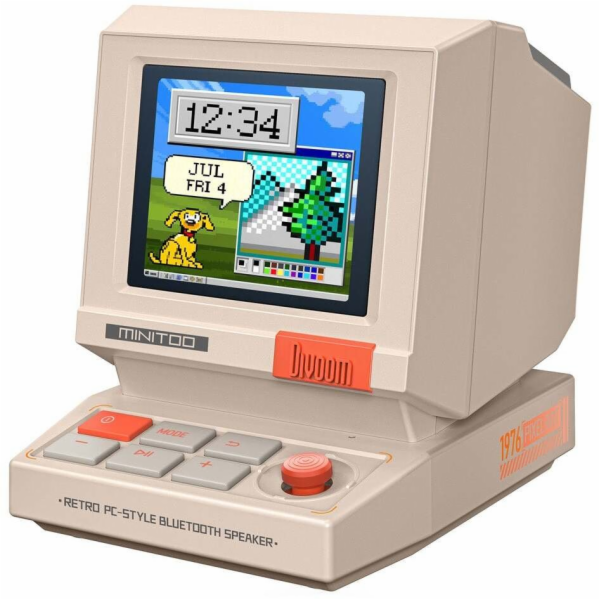 Divoom Reproduktor MiniToo - bílý - Retro Pixel Bluetooth...