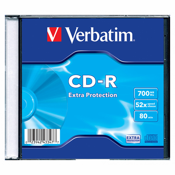 VERBATIM CD-R 700MB, 52 Extra Prot. Slim Box