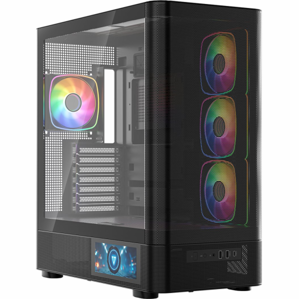 Počítačová skříň MODECOM Volcano AQ400 ARGB Midi Černá